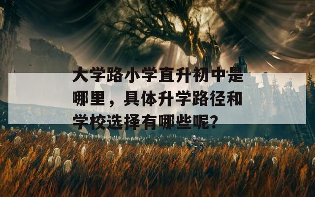 大学路小学直升初中是哪里，具体升学路径和学校选择有哪些呢？  第1张