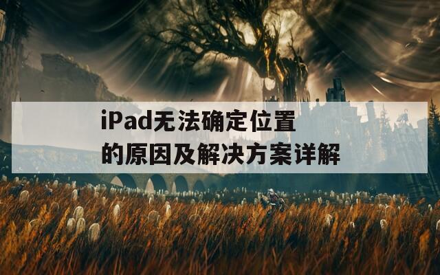 iPad无法确定位置的原因及解决方案详解