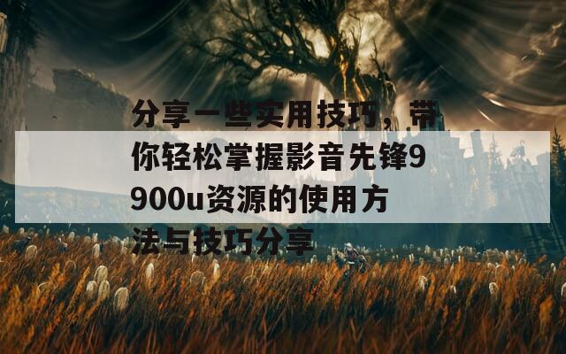 分享一些实用技巧，带你轻松掌握影音先锋9900u资源的使用方法与技巧分享