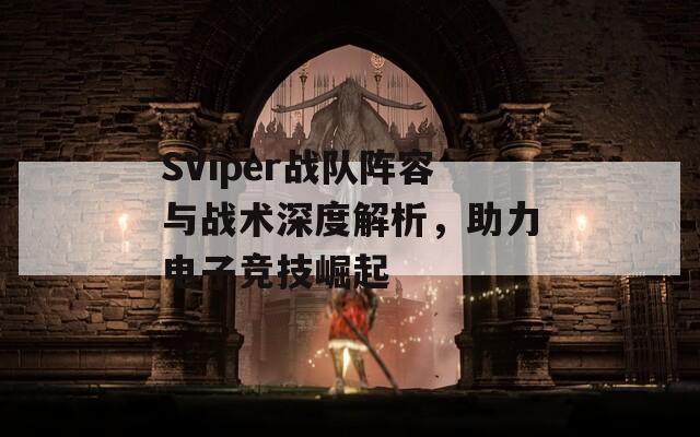 SViper战队阵容与战术深度解析，助力电子竞技崛起