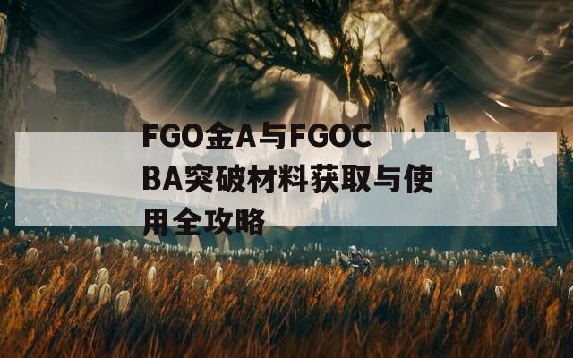 FGO金A与FGOCBA突破材料获取与使用全攻略