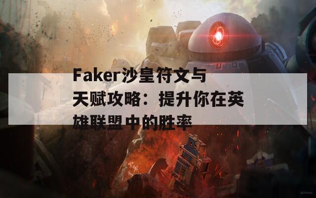 Faker沙皇符文与天赋攻略：提升你在英雄联盟中的胜率